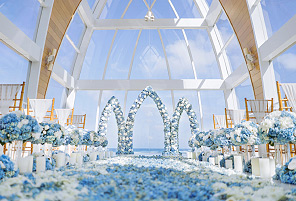 丽思卡尔顿婚礼布置 - BLUE CROWN|海外婚礼布置案例|海外婚礼晚宴