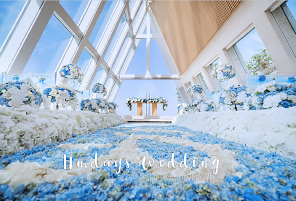 港丽酒店婚礼布置 - CRYSTAL BLUE|海外婚礼布置案例|海外婚礼晚宴