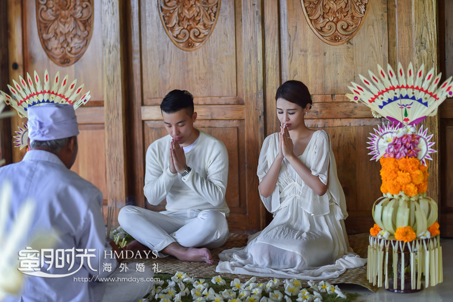 巴厘岛乌干沙别墅高端定制海外婚礼|巴厘岛婚前祈福仪式|海外婚礼